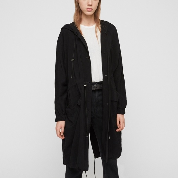 ALLSAINTS Lightweight Bay Parka Black Small - Picture 4 of 6